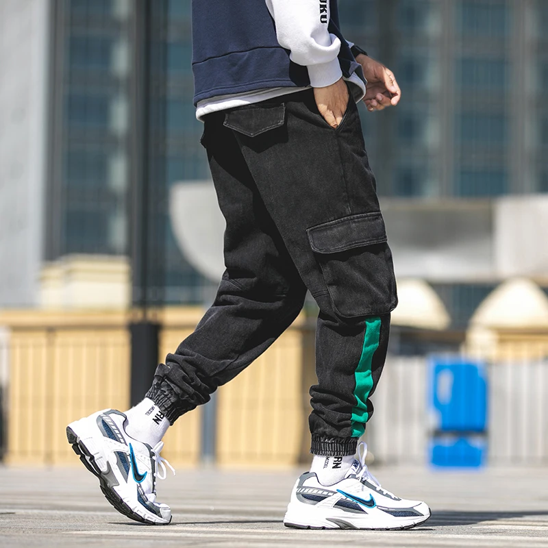 2019 новые мужские брюки карго уличная лента Тактический Харадзюку хип хоп широкие