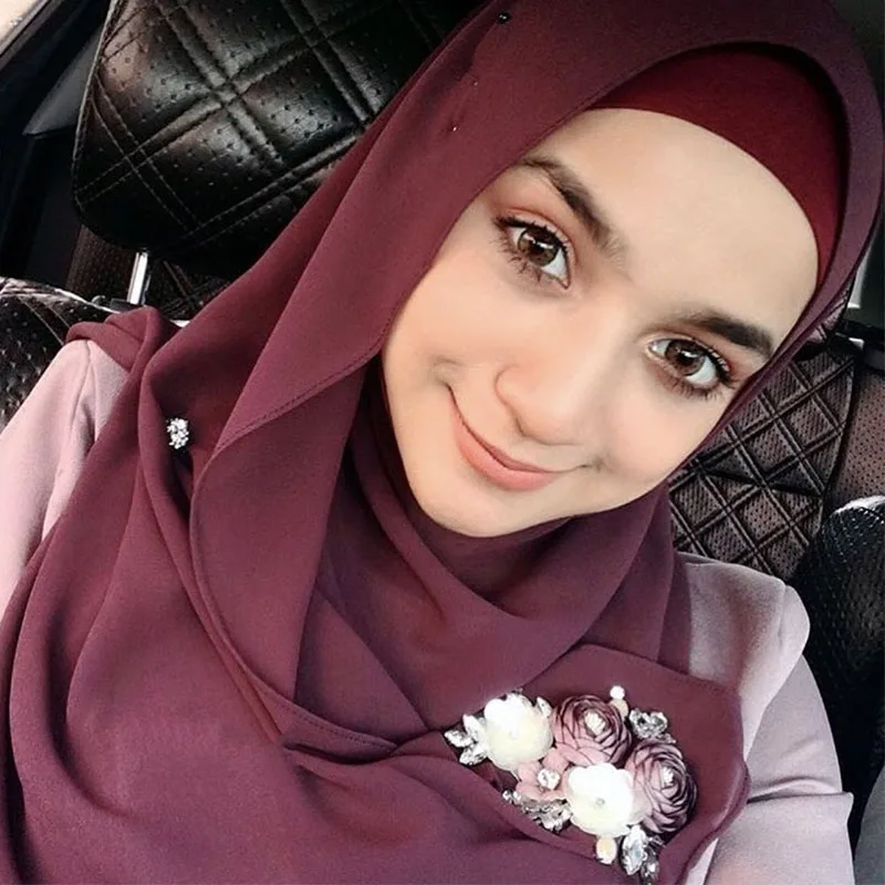 Дизайн Дубай Аравийский полуостров мусульманская Роза хиджаб шифоновый шарф для