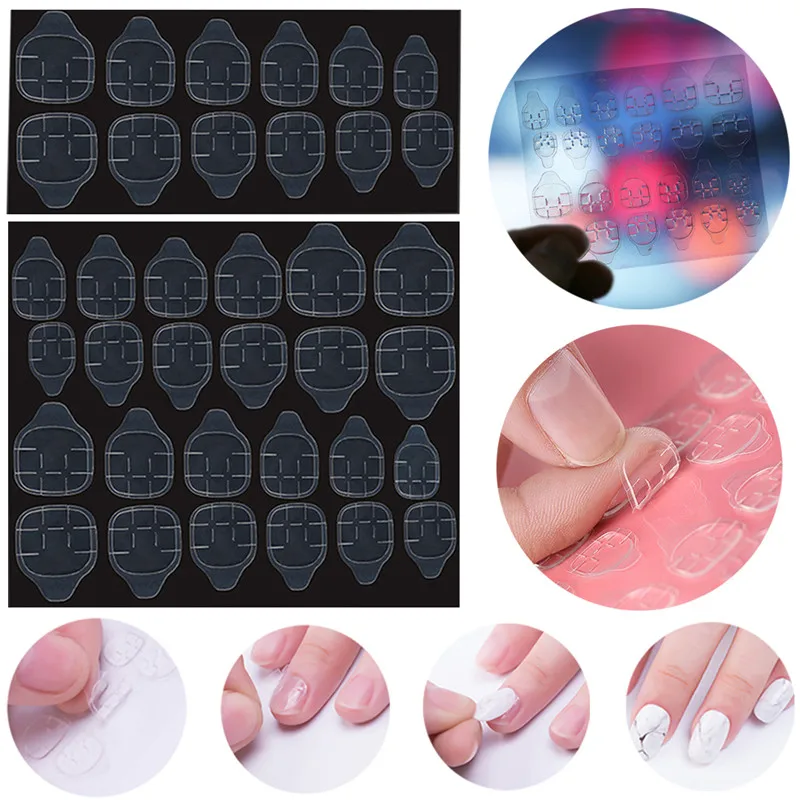 Высококачественный двухсторонний клей для ногтей 2 листа наклейка прозрачные