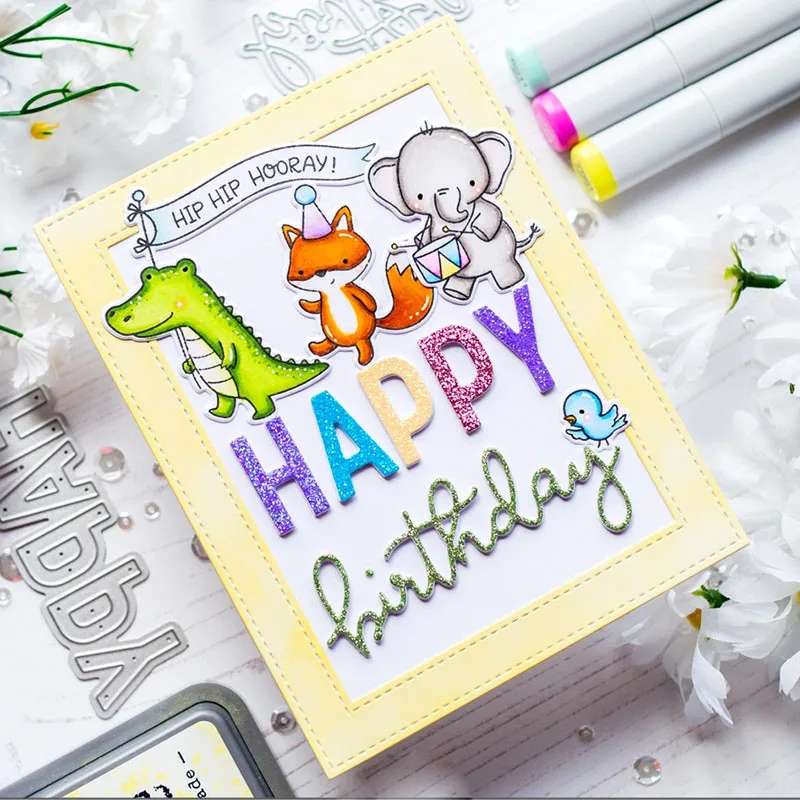 

New Dies For 2020 happy Birthday letter Metal Cutting Dies Embossing Scrapbooking Stencil Craft Cut Dies For DIY Card Handmade