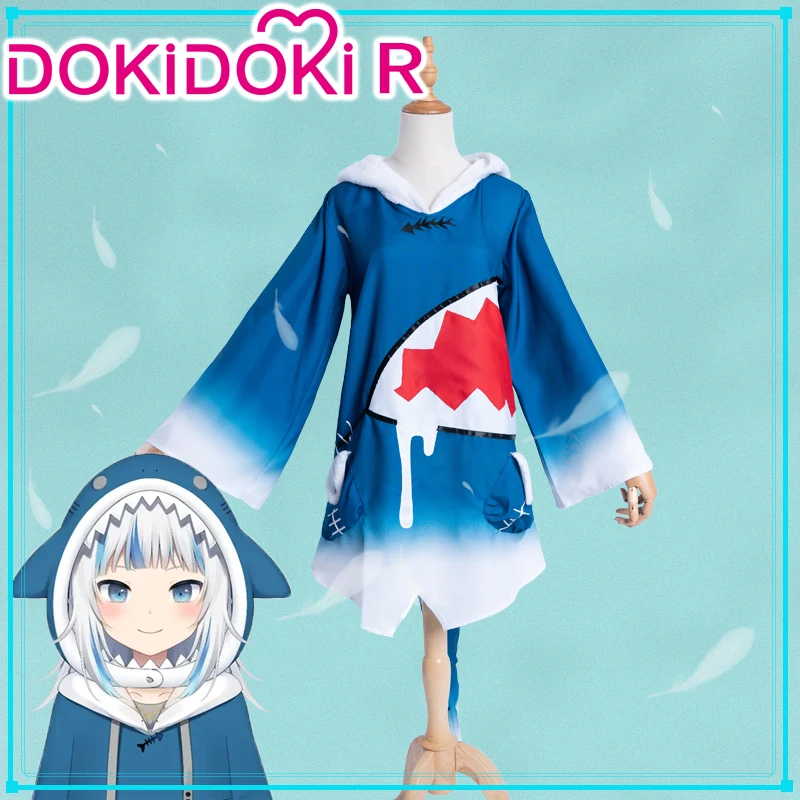 

DokiDoki-R Hololive косплей на английском языке Gawr Gura милый костюм Hololive Косплей Gawr Gura костюм