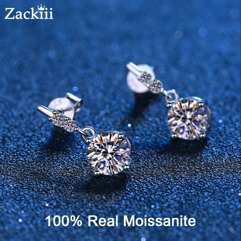 

925 Sterling Silver Earrings 100% GRA Moissanite Diamonds Gemstone Wedding Enagement Dangle Ear Hook Earrings Fine Jewelry