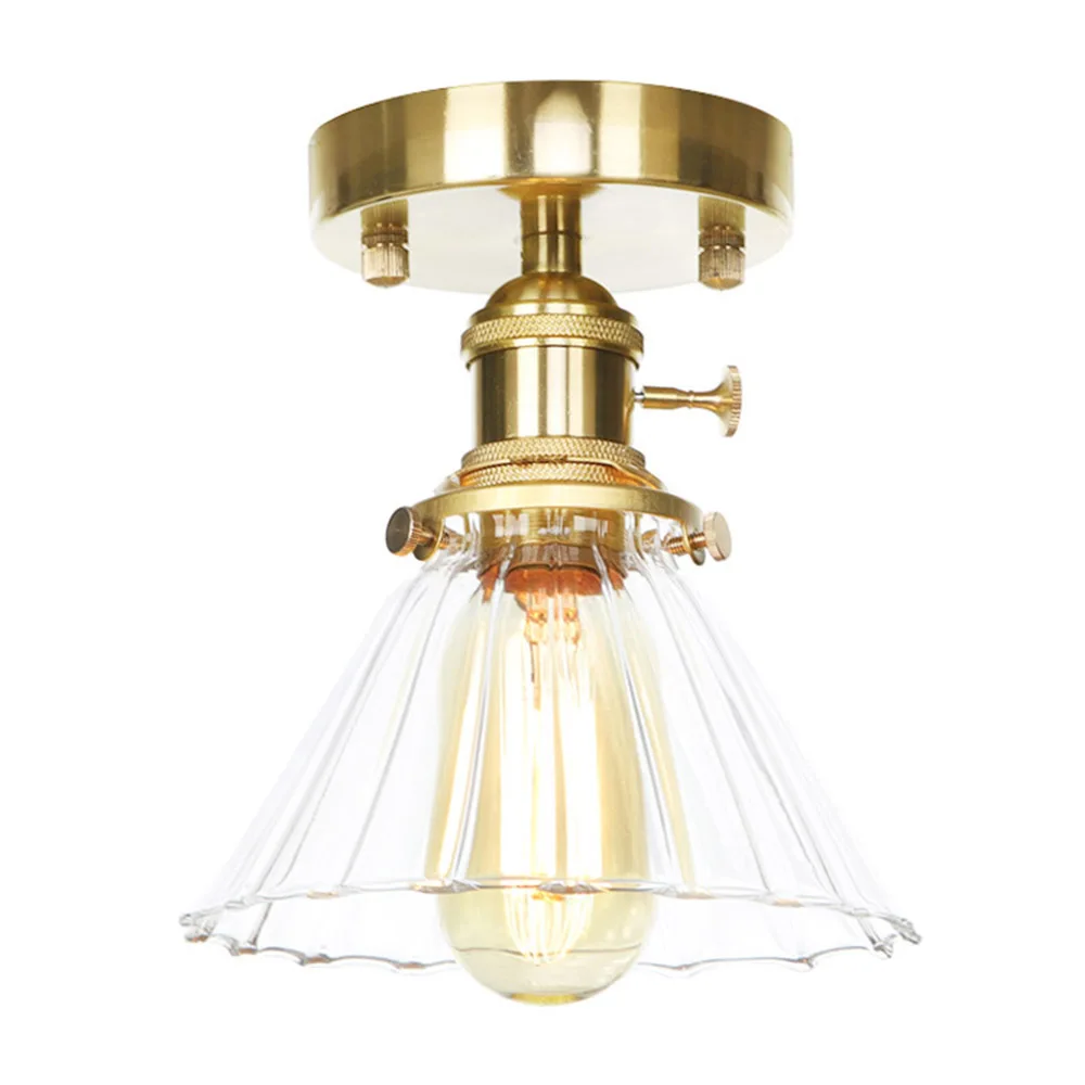Латунный медный мини светильник для потолка в стиле ретро|Потолочные лампы| |