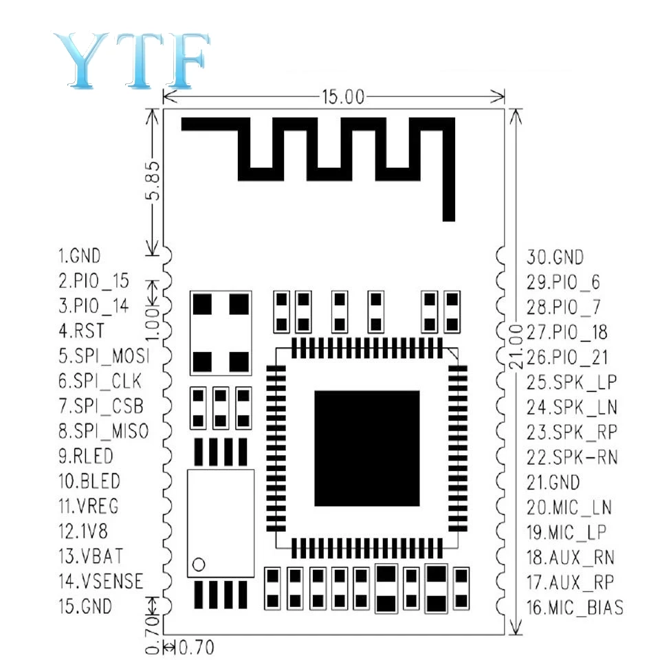 

1PCS Built in Antenna SPK-8635-B Bluetooth 4.0 Audio Module For Stereo Speakers Speakerphones