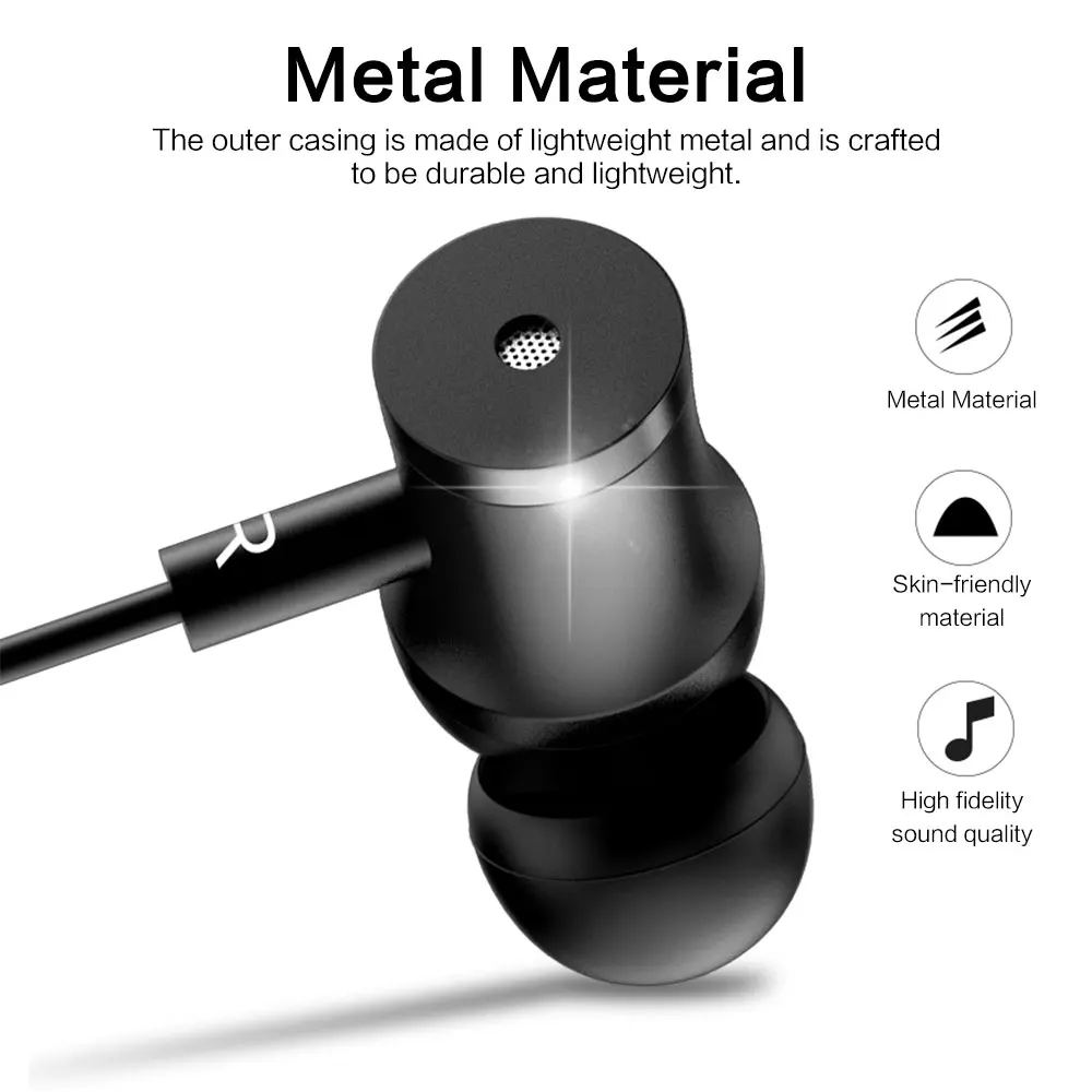 Проводные наушники с тяжелыми басами стерео микрофоном спортивные для Xiaomi iPhone 3 5