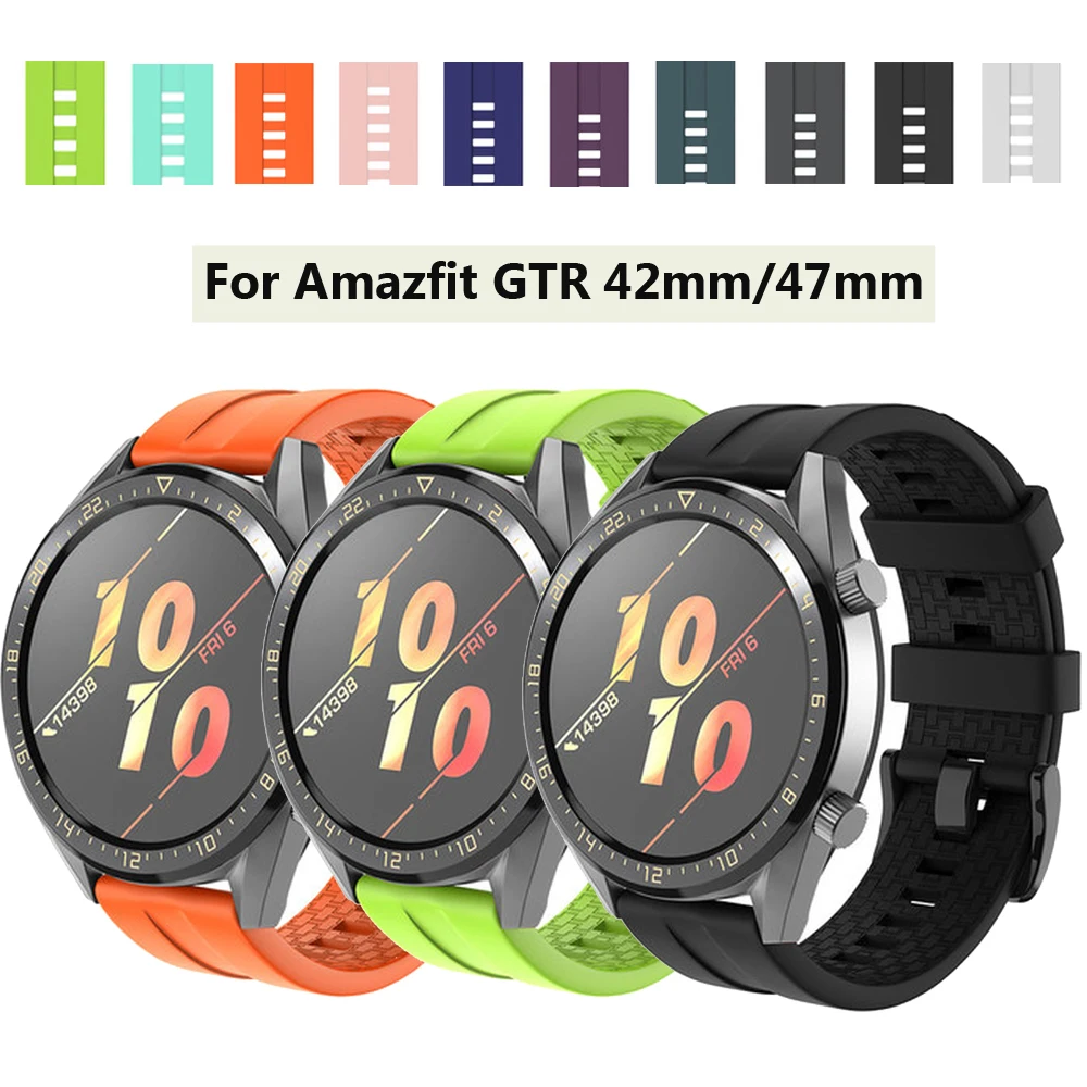 Силиконовый ремешок для часов Amazfit Gtr Xiaomi 47 мм Samsung Galaxy Gear S3 46 huawei GT2 GT 2