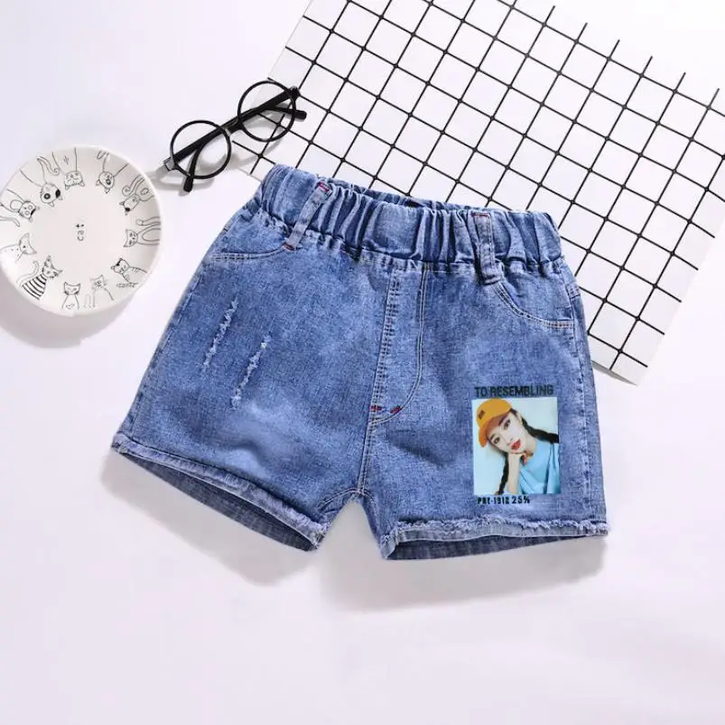 Джинсовые шорты для девочек летние детские короткие штаны с героями
