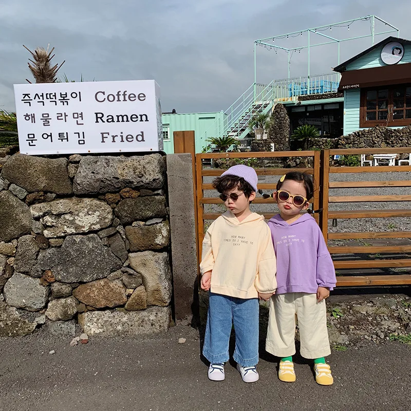 Весна Осень 2019 года повседневные толстовки с буквенным принтом для мальчиков