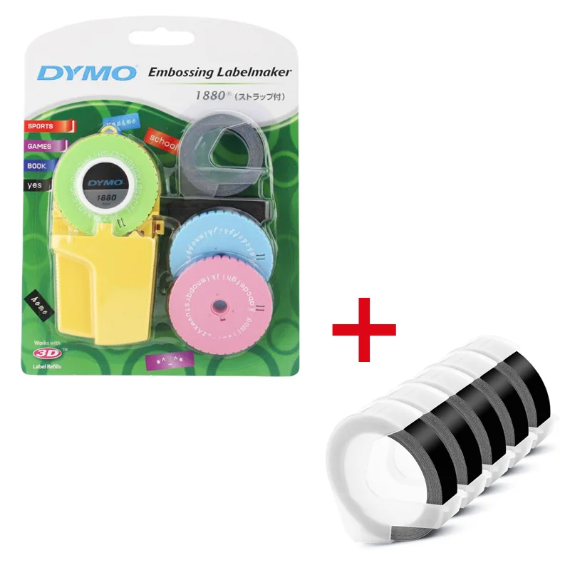 Package C Dymo 1880 руководство по изготовлению этикеток для 9 мм(3/8 '') 3D тиснение пластиковых пвх этикеток для Dymo DIY ручной принтер этикеток - Цвет: Package C