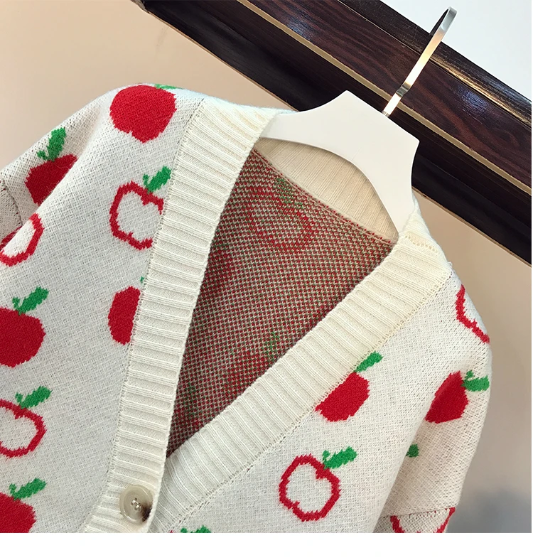 Женская Осенняя куртка-свитер с длинным рукавом и принтом |