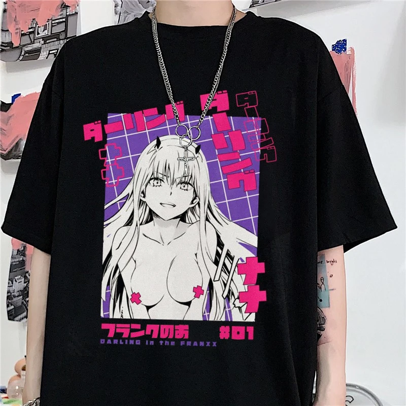 Футболка с принтом любимой девушки из аниме Харадзюку Zero TWO Beautiful girl мужские топы