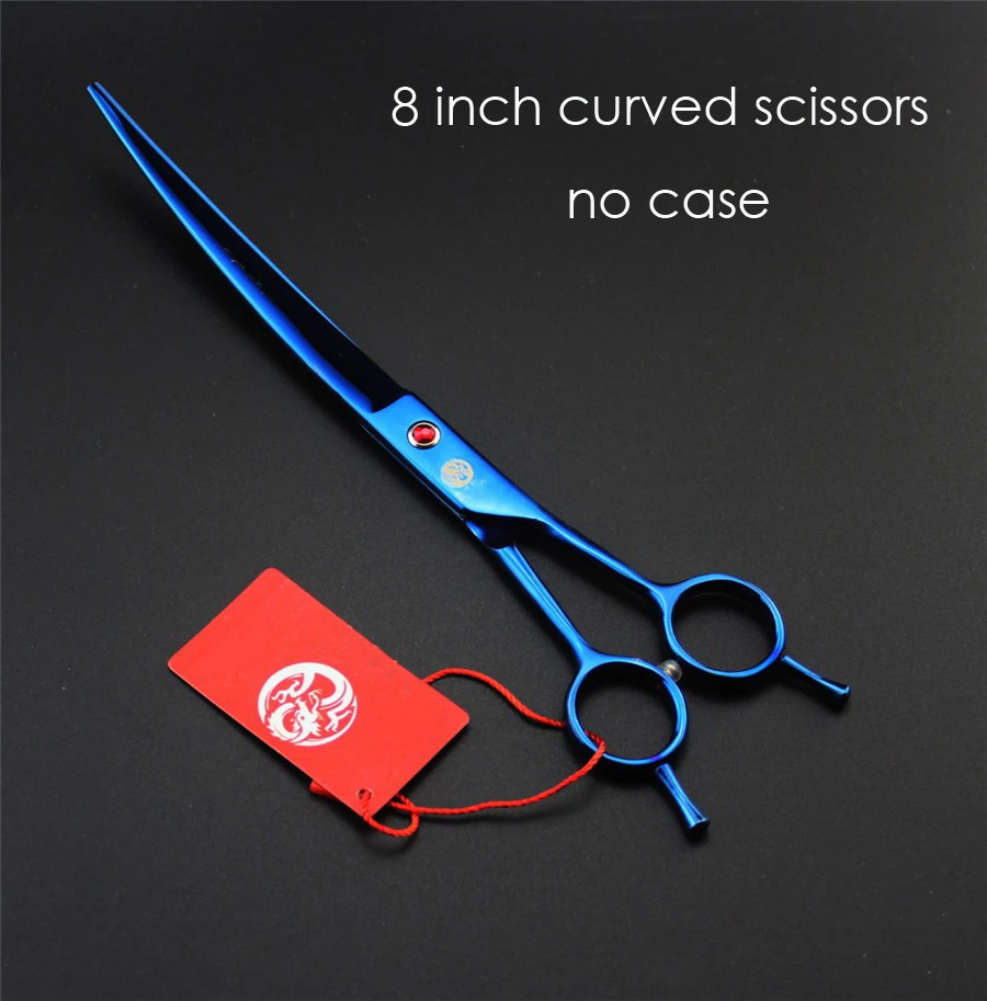 curved 1pc 8,0 дюймов профессиональные ножницы для ухода за домашними животными+ изогнутые+ истонченные Ножницы Набор для ухода за собакой - Цвет: curved 1pc