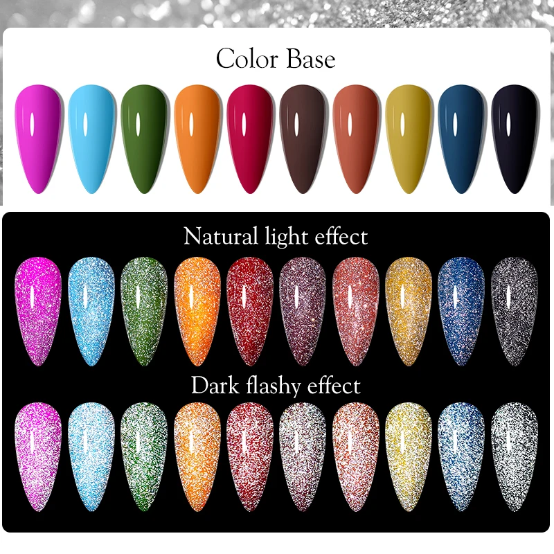 MEET ACROSS светоотражающее верхнее покрытие Гель-лак для ногтей искусственные Лаки