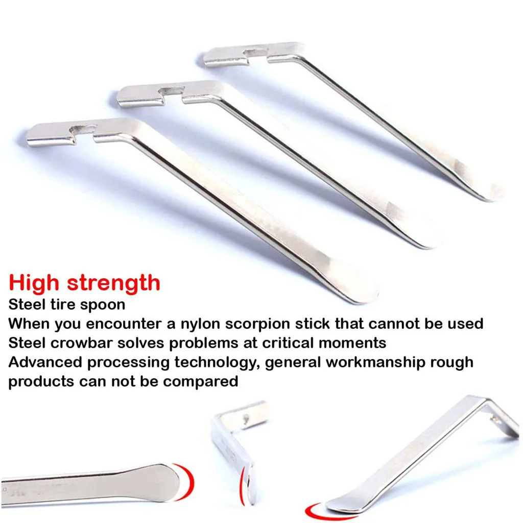 3 pcs Portable Repair Opener Breaker Tools Premium Bicycle Tire Lever Tyre Spoon Iron Changing Tool Bike Levers For Cycling | Спорт и