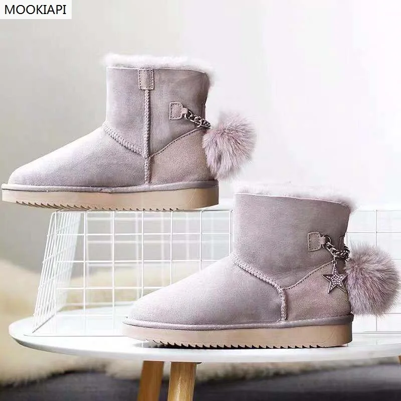 Новейшие Женские ботинки в австралийском стиле с короткими пряжками 2019 г.