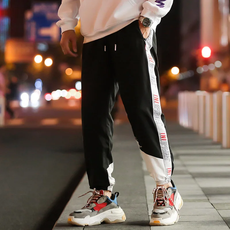 SingleRoad мужские шаровары Хип хоп Японская уличная одежда брюки карго в полоску