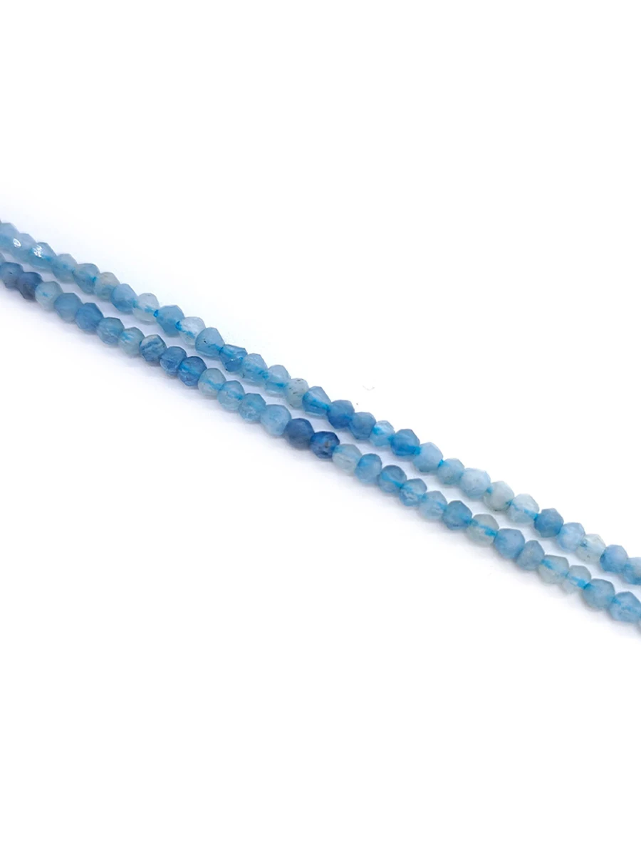 Natural Faceted GemStones Aquamarine Beads Small Section Loose Spacer For Jewelry Making DIY Necklace Bracelet 15''2x3mm 3x4mm