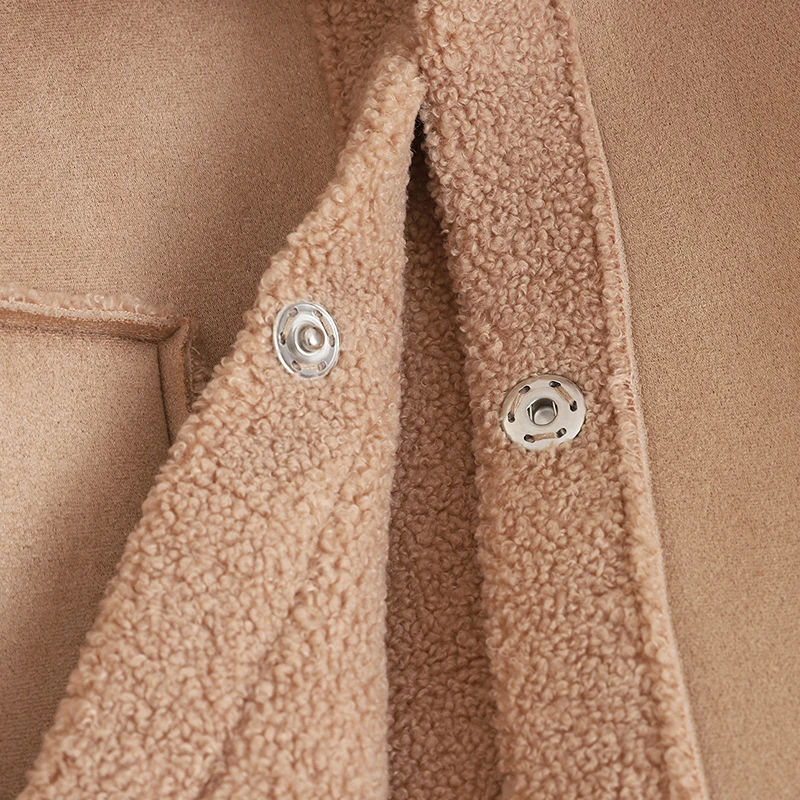 Элегантное пальто из искусственной овчины Женское искусственного меха уличная