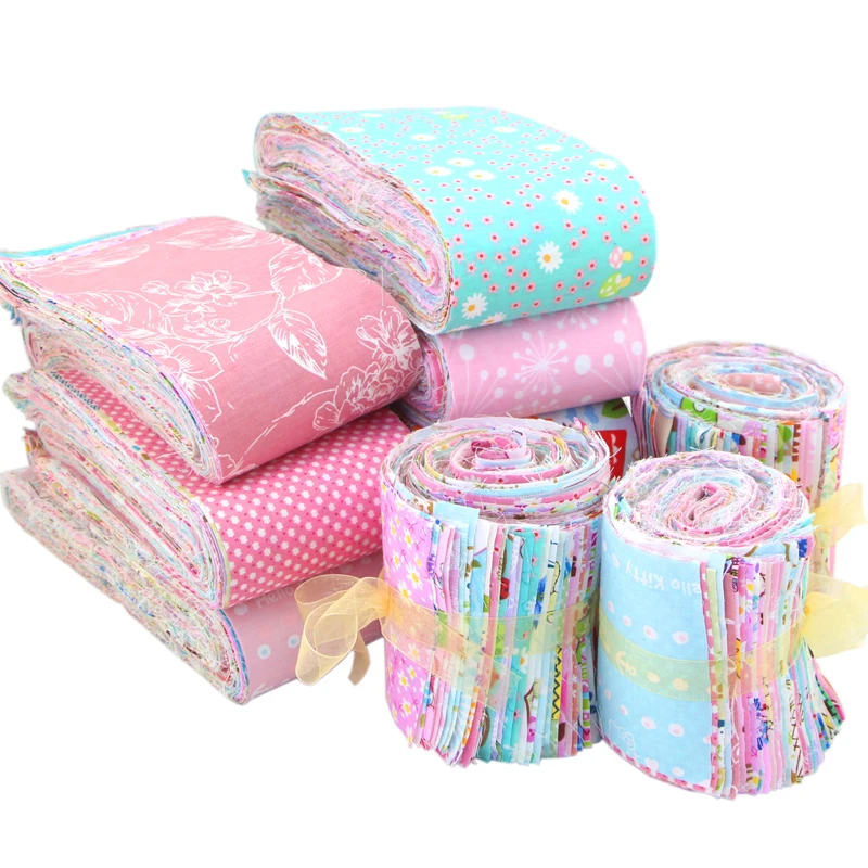 

50Pcs/Rol Assorted Floral Printed Cotton Cloth Sewing Quilting Fabric for Patchwork Needlework DIY Handmade Material