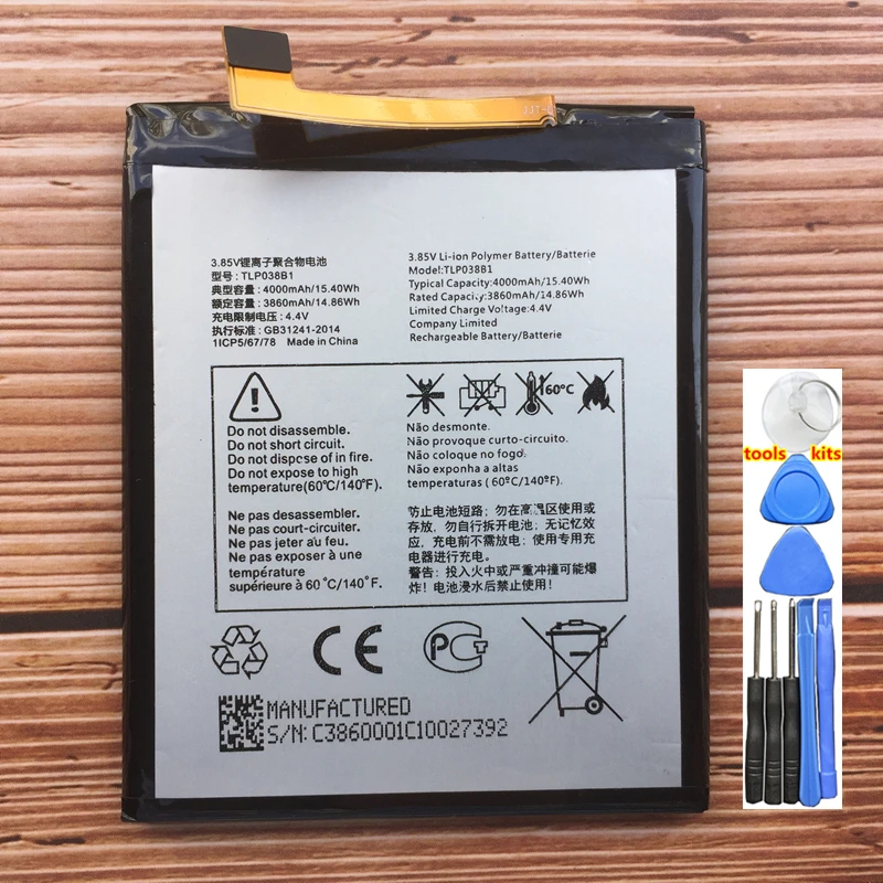 

Original TLp038B1 4000mAh Battery For Alcatel One Touch A7 / A7 LTE / A7 XL OT-7071DX OT-5090Y OT-7071D Dual SIM TD-LTE Battery