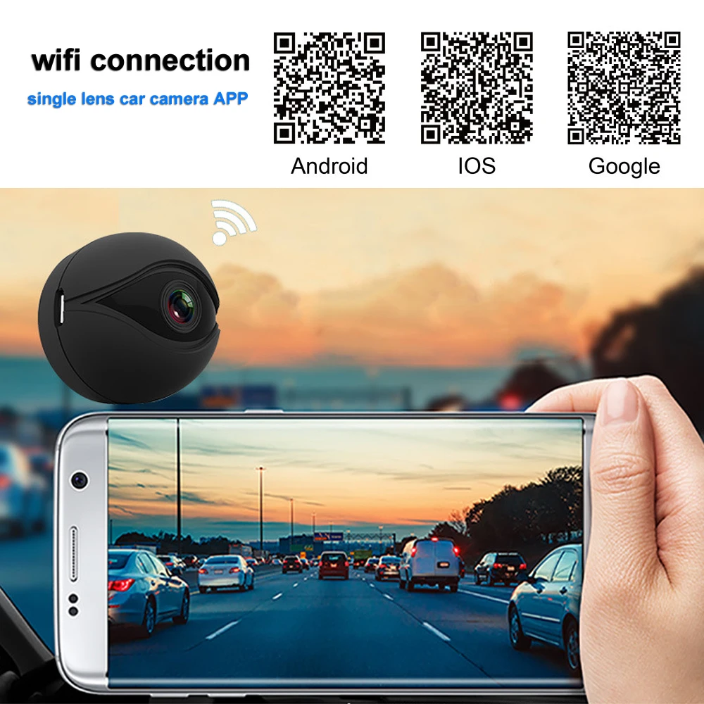 Conkim WiFi Mini Скрытая камера в автомобиль Автомобильный видеорегистратор с углом