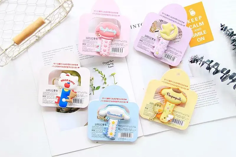 Sanrio, Hello Kitty с рисунками из мультфильма «My Melody Cinnamoroll персонажи Little Twin Stars PomPomPurin мультфильм брелок для связки ключей сумка подвесной зажим для девочек Подарки