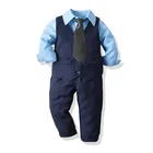 Классический костюм для мальчиков, рубашка с длинным рукавом, жилет с галстуком-бабочкой, штаны, 4 шт.компл., для мальчиков