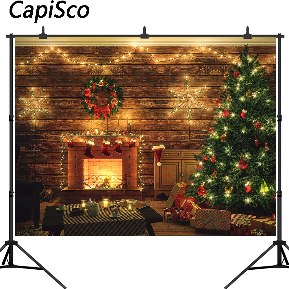 Рождественский фон для фотосъемки с изображением светящегося дерева домашний