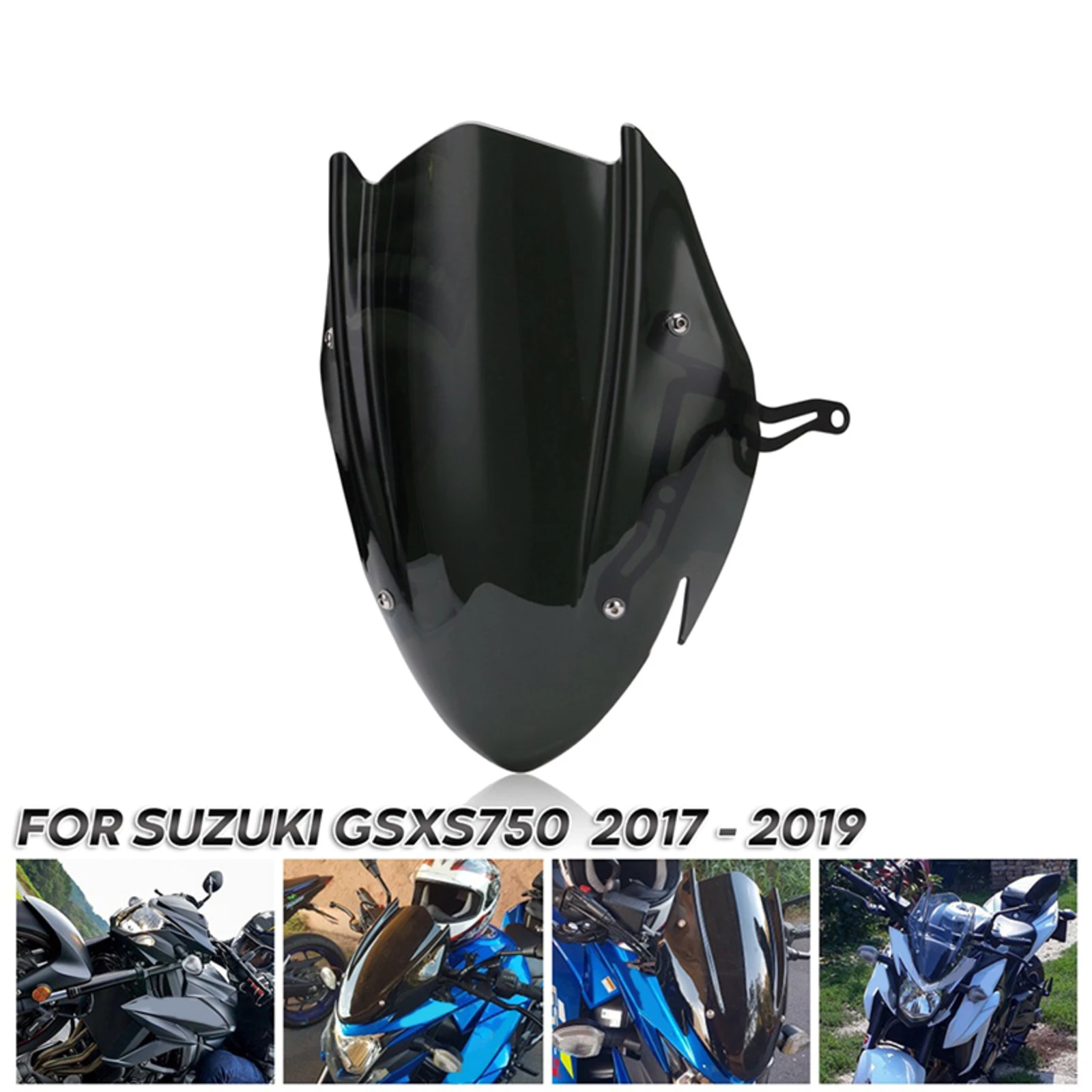 

Motorcycle Windshield Protecting Extension Adjustable Spoiler Clamp-On Windscreen Wind Deflector for SUZUKI GSXS750 2017-2019