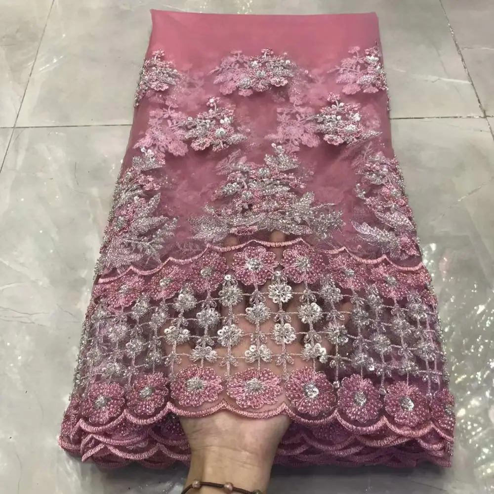 Новинка 2020 года. Высококачественная кружевная ткань с блестками в африканском
