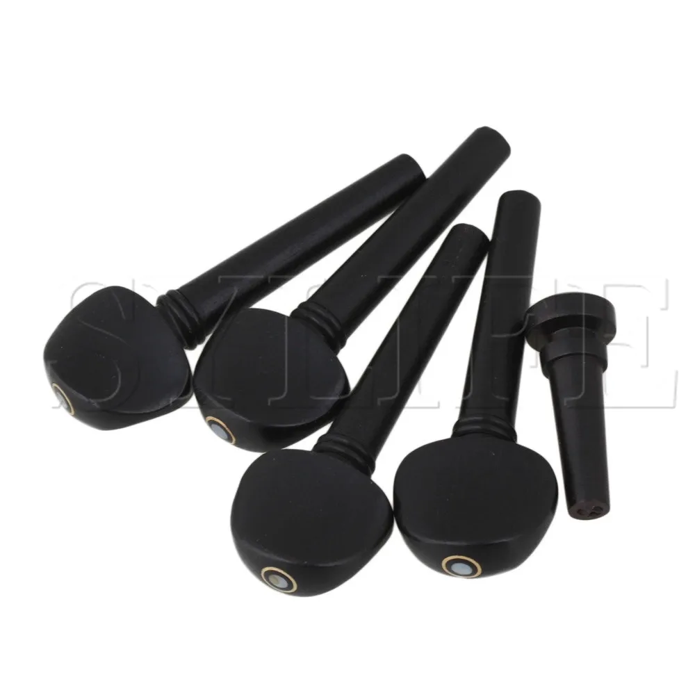 4/4 скрипки эбеновые части колышки наконечник W/жемчужный корпус набор|Детали и