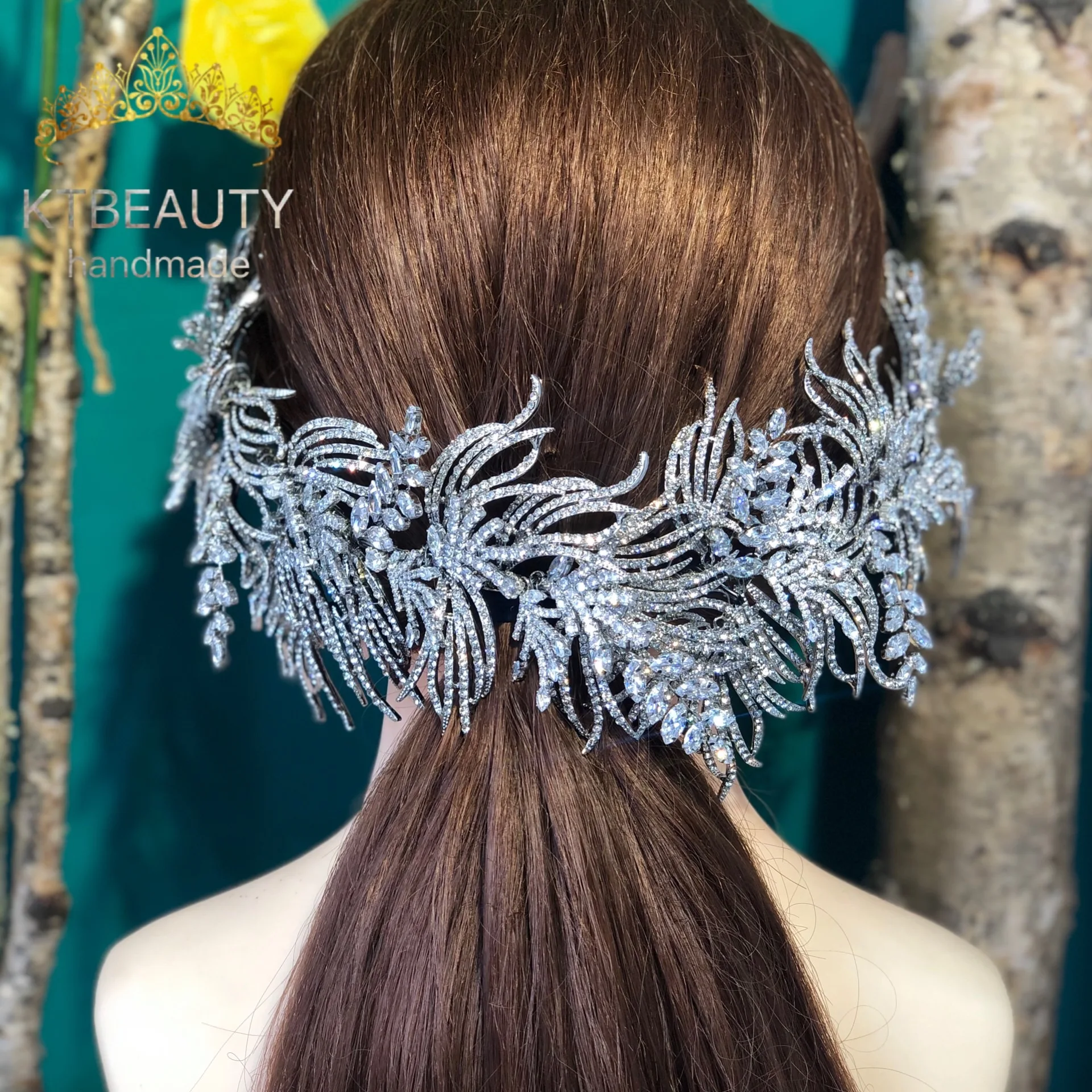 Новая повязка Стразы с цирконом золотистого/серебристого цвета для невесты