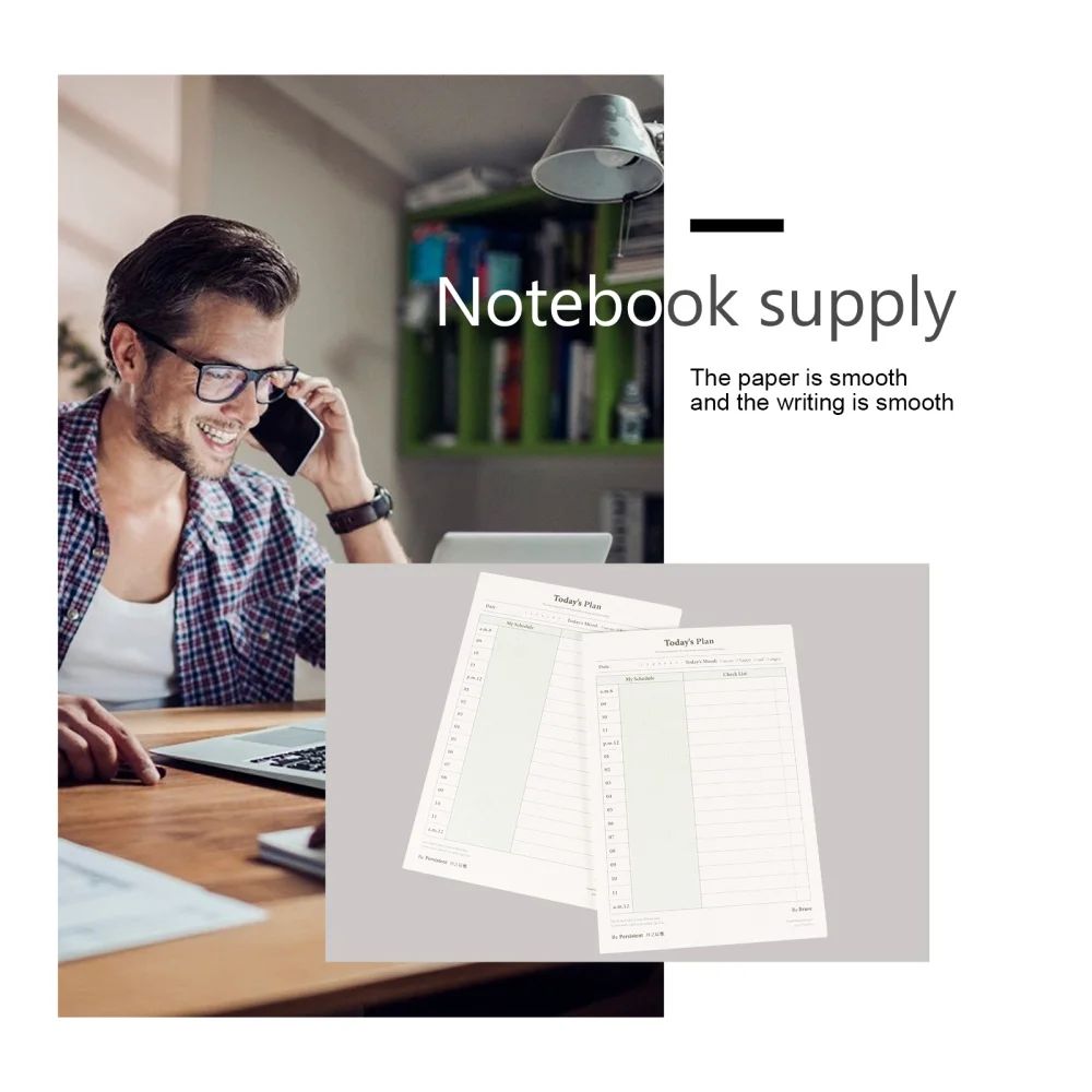 

2pcs Time Planning Notepad Work Efficiency Summary Organizer Office Supply
