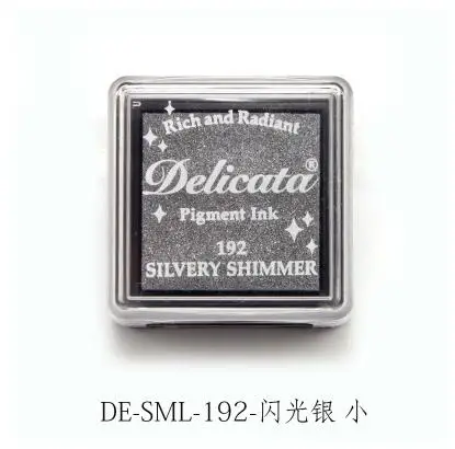 Mini Silver Tsukineko Delicata блестящие пигментные чернила богатые и сияющие Чернила Pad Япония - Цвет: Mini Silver