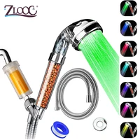 zloog handheld bathroom 37 colors changes inoic mineral beads vitamin c filter lemon shower head set