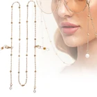 Цепочка для очков для женщин, ремешок для очков, солнцезащитные очки, искусственный жемчуг, противоскользящая лента, регулируемое ожерелье, браслет XRQ88