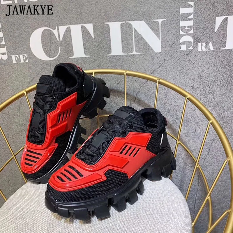 

New Fashion Ridged Sole Casual Runway Shoes Women Mixed Color Thick bottom sneakers casual walk shoes for women