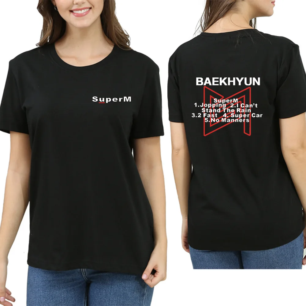 Футболка для влюбленных с коротким рукавом Super M женская футболка одежда Постер