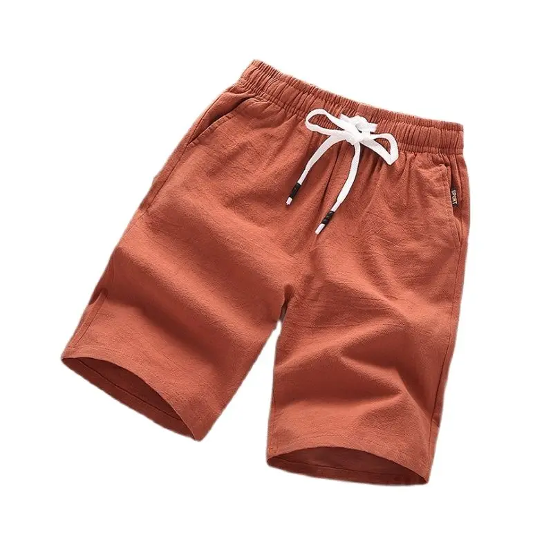 

Шорты мужские из чистого хлопка, Повседневные Дышащие штаны, однотонные спортивные, большие размеры, лето 2021