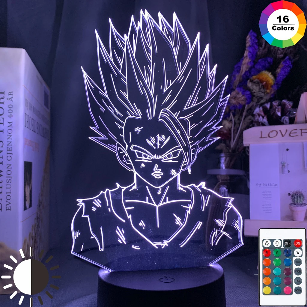 Dragon Ball Z фигурка гохана 3d лампа для детской спальни Декор ночной Светильник