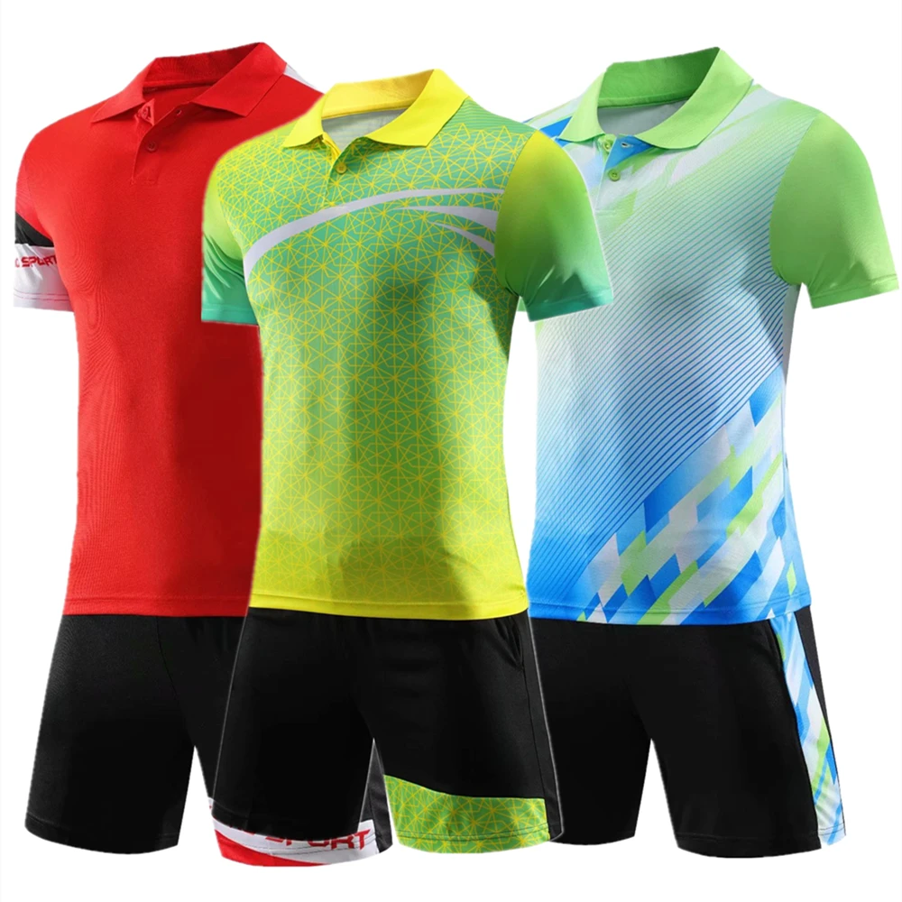 Теннисная рубашка с отложным воротником для детей и взрослых комплект