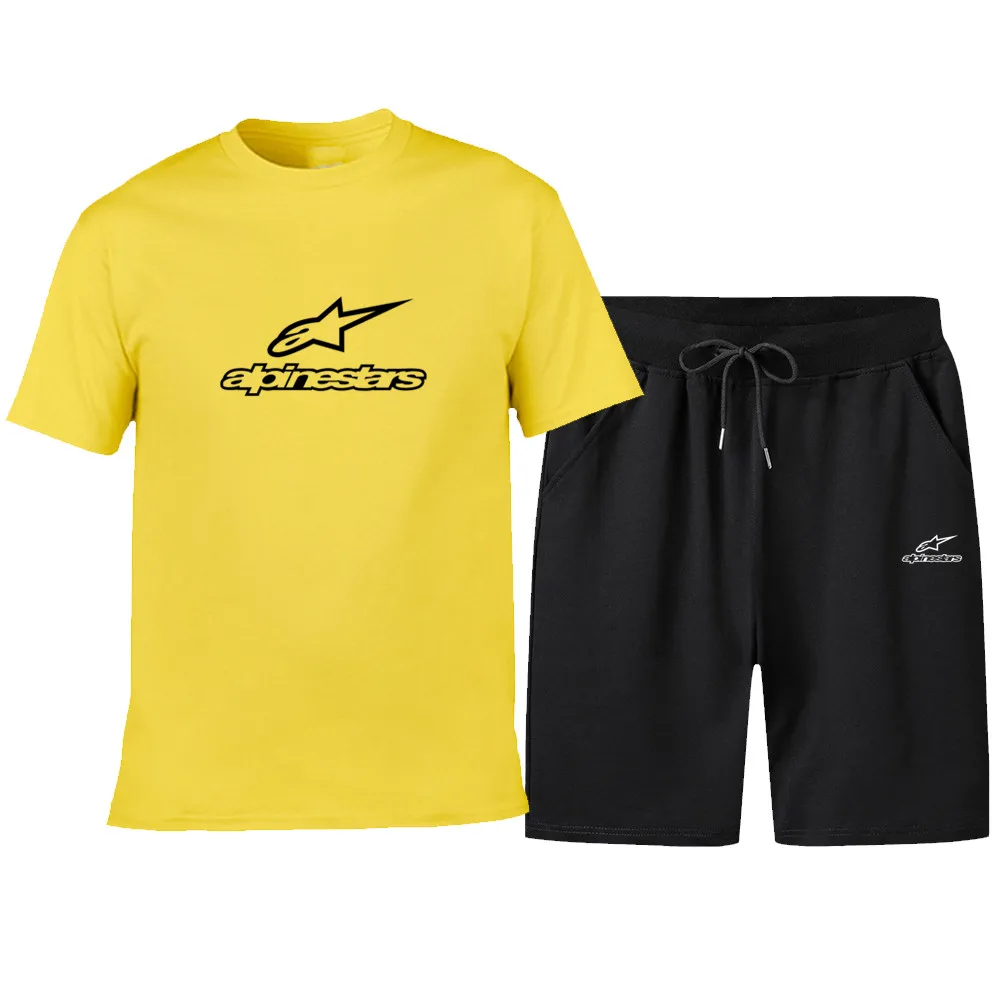 

ALPINESTARS men's spring and summer 2021 two-piece men's short-sleeved T-shirt top + shorts suit sportswear shorts suit