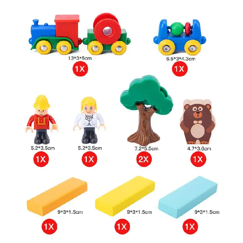 

41pcs Variety Plastic Small Train Rail Car Set Track Amusement Park Wooden Puzzle Building Blocks Children's Assembled Toys