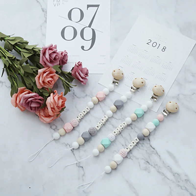 Детская соска малыша зажимы для жевательный Прорезыватель кормления деревянные