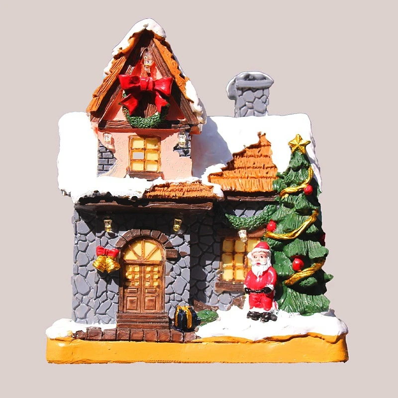 Светильник ящиеся рождественские домики деревенский домашний настольный декор