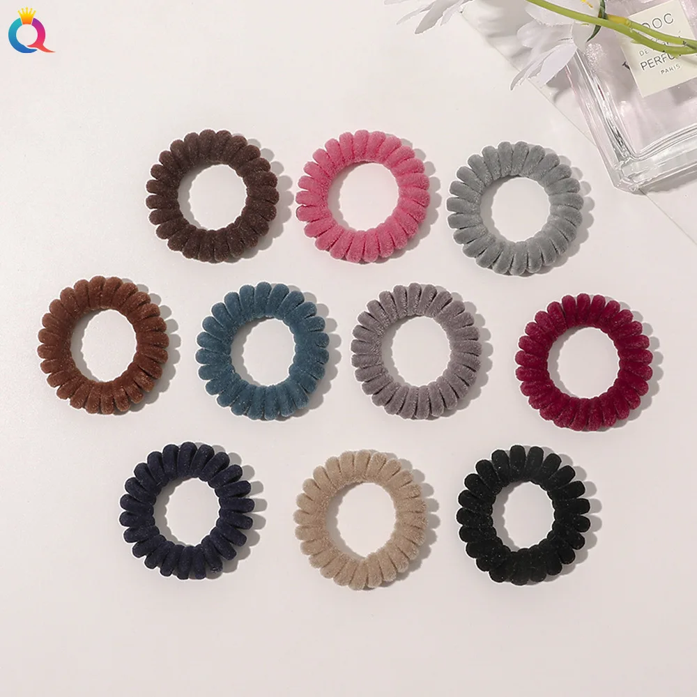 

Женская эластичная веревка для волос с высоким уровнем яркости, вельветовые держатели для хвоста в форме спирали, резинки для волос, резинк...