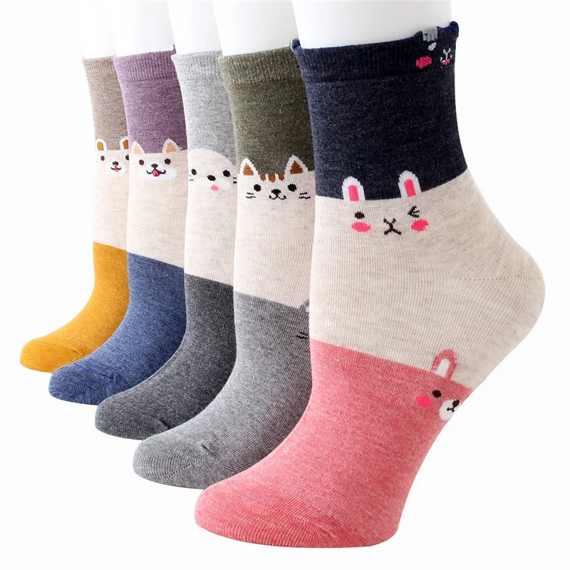 BOTAS Feminina/Новые Фирменные женские милые носки с принтом 5 пар/упак. Сезон весна