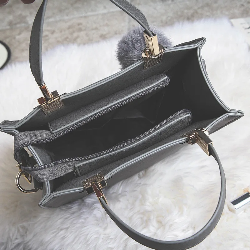 

Hot Sell HUNI Hot Sale Handbag Women Casual Tote Bag Female Large Shoulder Messenger Bags High Quality PU Leather Handbag