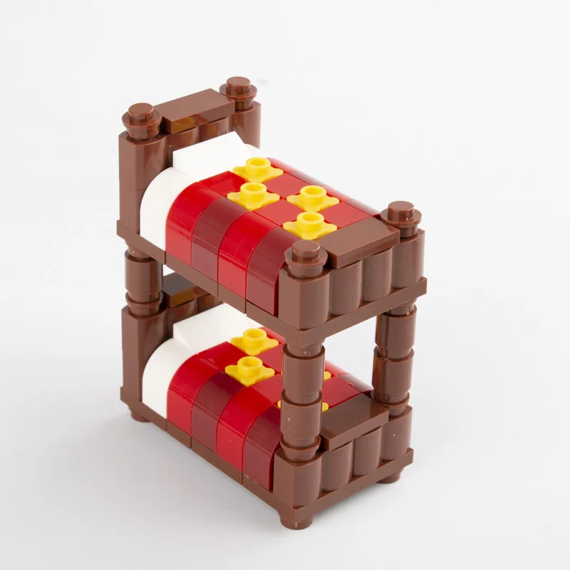 

MOC City Small Particle Building Blocks Home Bedroom Accessories Bed Single Decoration Scene Children's Toys