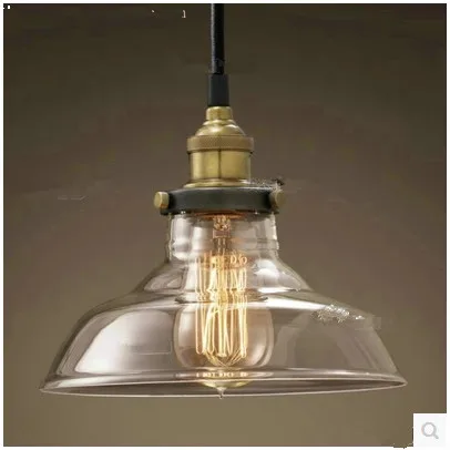 

Vintage Industrial Retro Glass Chandelier Bar Creative Minimalist Living Room Bedroom Bedside Aisle Lamp Clear Colour